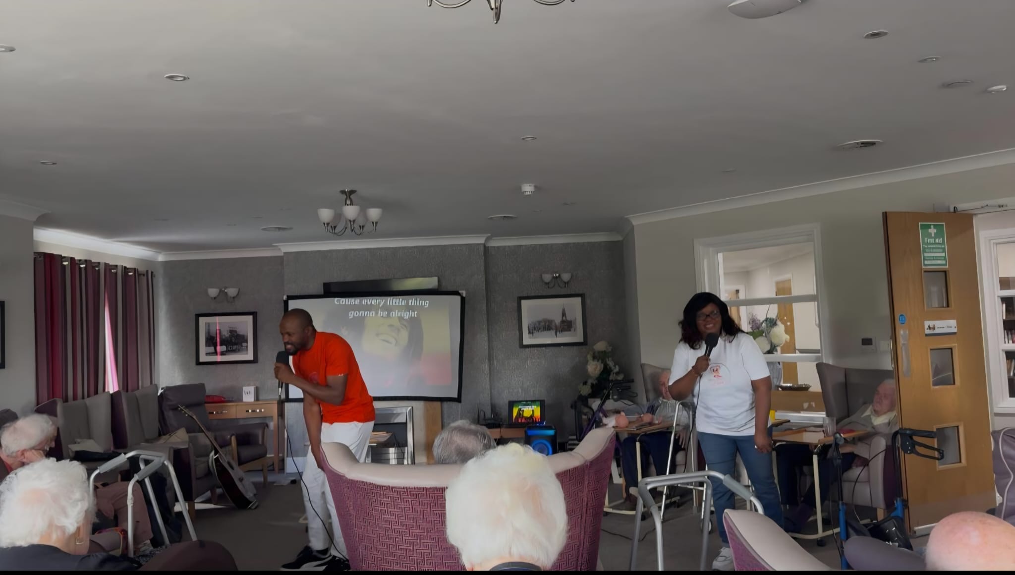 Performing during our Care Home Music Outreach at Kingfisher Court Doncaster UK